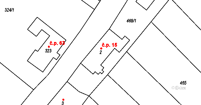Klikov 15, Suchdol nad Lužnicí na parcele st. 2 v KÚ Klikov, Katastrální mapa