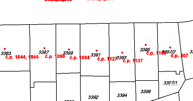 Smíchov 1127, Praha na parcele st. 3391 v KÚ Smíchov, Katastrální mapa