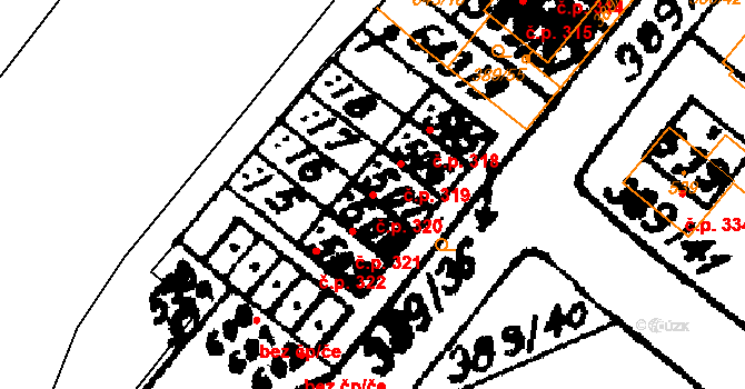 Nasavrky 320 na parcele st. 507 v KÚ Nasavrky, Katastrální mapa