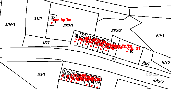 Chanov 273, Obrnice na parcele st. 51/2 v KÚ Chanov, Katastrální mapa
