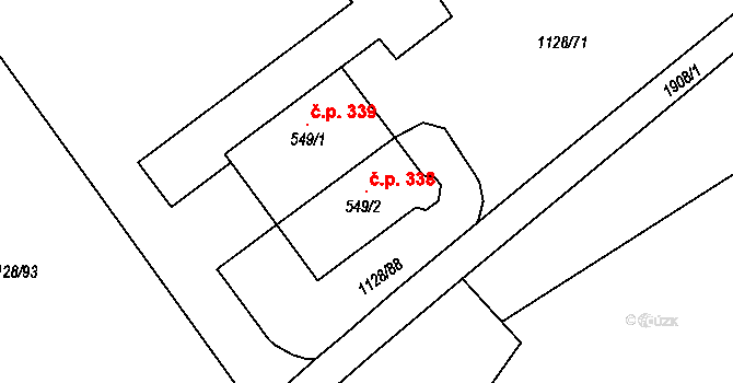 Dolní Libchavy 338, Libchavy na parcele st. 549/2 v KÚ Dolní Libchavy, Katastrální mapa