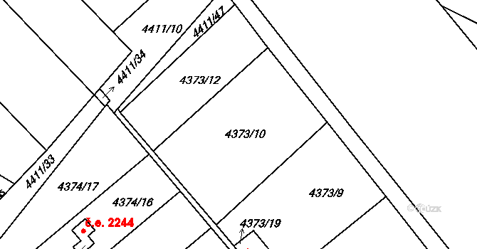 Louny 191 na parcele st. 4373/10 v KÚ Louny, Katastrální mapa