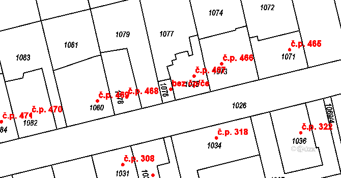 Libušín 38599091 na parcele st. 1076 v KÚ Libušín, Katastrální mapa