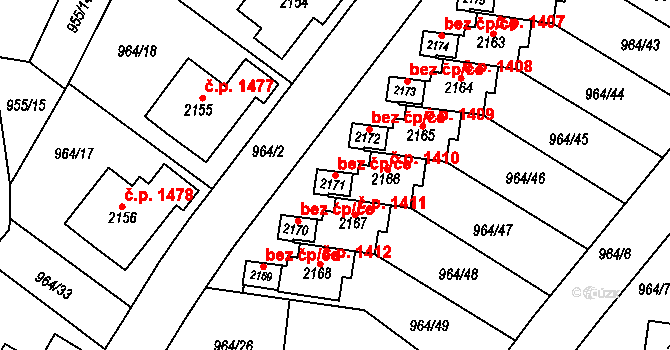 Choceň 39435091 na parcele st. 2171 v KÚ Choceň, Katastrální mapa