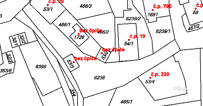 Halenkov 849 na parcele st. 53/2 v KÚ Halenkov, Katastrální mapa