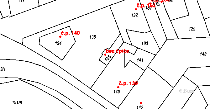 Samotišky 40881091 na parcele st. 135 v KÚ Samotíšky, Katastrální mapa