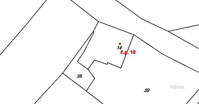 Lhotka 10, Vítkov na parcele st. 14 v KÚ Lhotka u Vítkova, Katastrální mapa