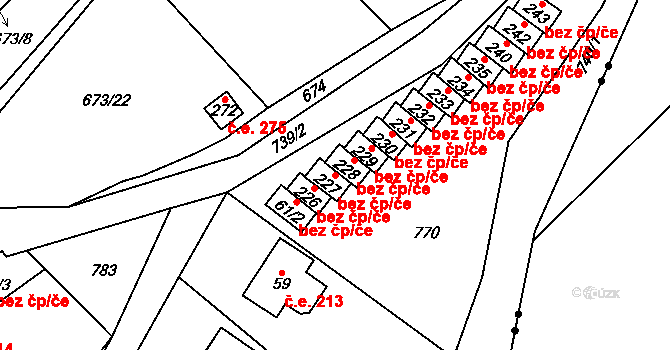 Kraslice 44306091 na parcele st. 227 v KÚ Zelená Hora u Kraslic, Katastrální mapa