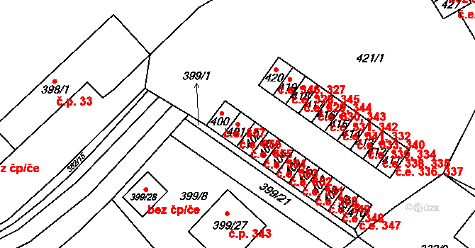 Povrly 44726091 na parcele st. 401 v KÚ Povrly, Katastrální mapa