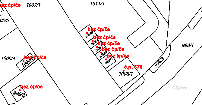 Teplice 45145091 na parcele st. 1008/4 v KÚ Sobědruhy, Katastrální mapa