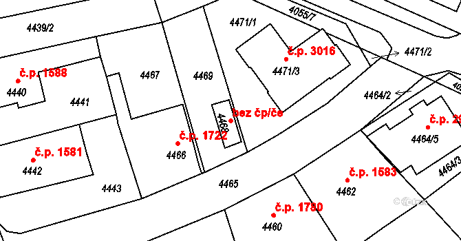Česká Lípa 45909091 na parcele st. 4468 v KÚ Česká Lípa, Katastrální mapa