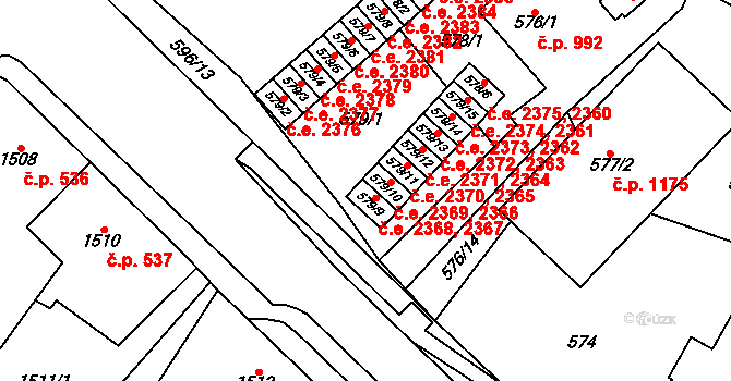 Bludovice 2368, Havířov na parcele st. 579/9 v KÚ Bludovice, Katastrální mapa