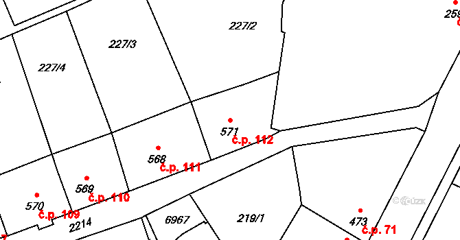 Beroun-Závodí 112, Beroun na parcele st. 571 v KÚ Beroun, Katastrální mapa