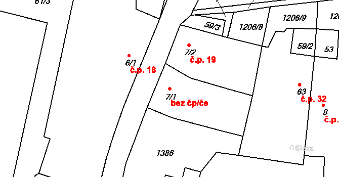 Bratřice 78443091 na parcele st. 7/1 v KÚ Bratřice, Katastrální mapa