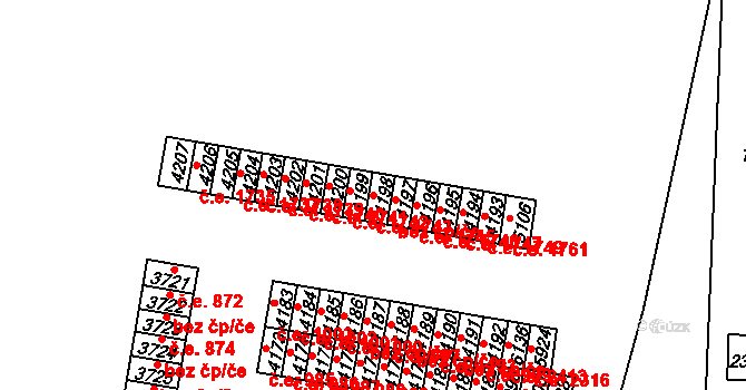 Cheb 1743 na parcele st. 4198 v KÚ Cheb, Katastrální mapa
