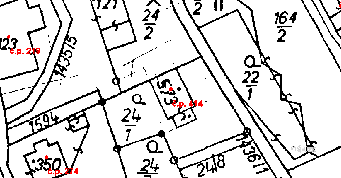 Jeřmanice 414 na parcele st. 573 v KÚ Jeřmanice, Katastrální mapa