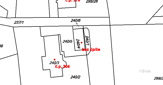Jihlava 93995091 na parcele st. 240/4 v KÚ Antonínův Důl, Katastrální mapa