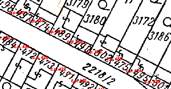 Tvrdonice 439 na parcele st. 490 v KÚ Tvrdonice, Katastrální mapa