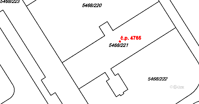 Jihlava 4765 na parcele st. 5468/221 v KÚ Jihlava, Katastrální mapa