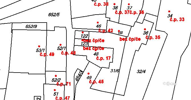 Razice 17, Hrobčice na parcele st. 48 v KÚ Razice, Katastrální mapa