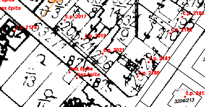 Podlusky 2021, Roudnice nad Labem na parcele st. 206 v KÚ Podlusky, Katastrální mapa