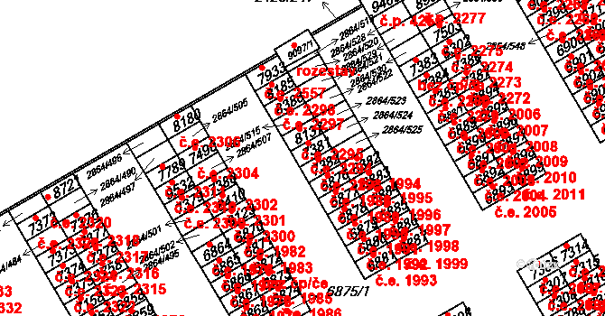 Hodonín 2294 na parcele st. 7381 v KÚ Hodonín, Katastrální mapa