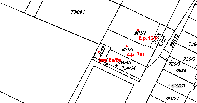 Neratovice 39368092 na parcele st. 2857 v KÚ Neratovice, Katastrální mapa