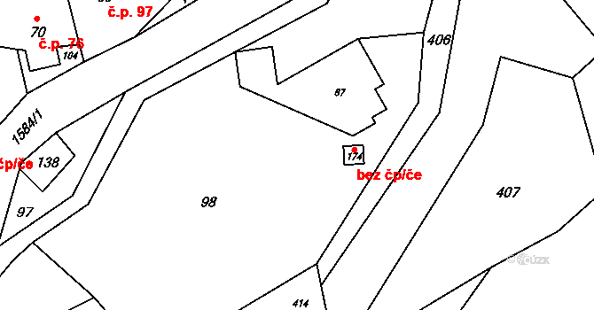 Heřmanov 40704092 na parcele st. 174 v KÚ Fojtovice u Heřmanova, Katastrální mapa