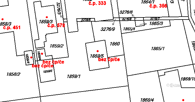Píšť 41543092 na parcele st. 1859/5 v KÚ Píšť, Katastrální mapa