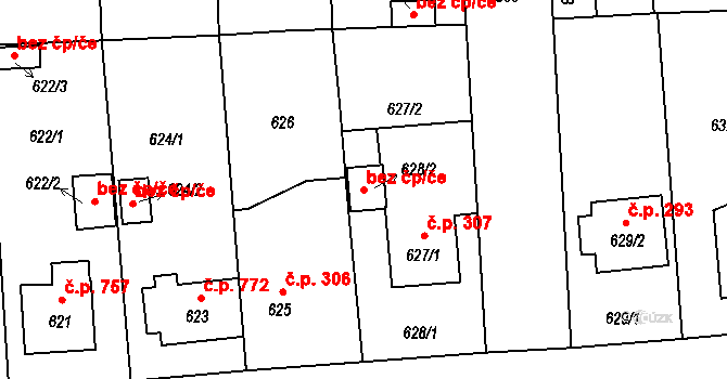 České Budějovice 49343092 na parcele st. 628/2 v KÚ České Budějovice 2, Katastrální mapa