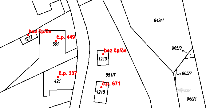 Hejnice 78822092 na parcele st. 1219 v KÚ Hejnice, Katastrální mapa