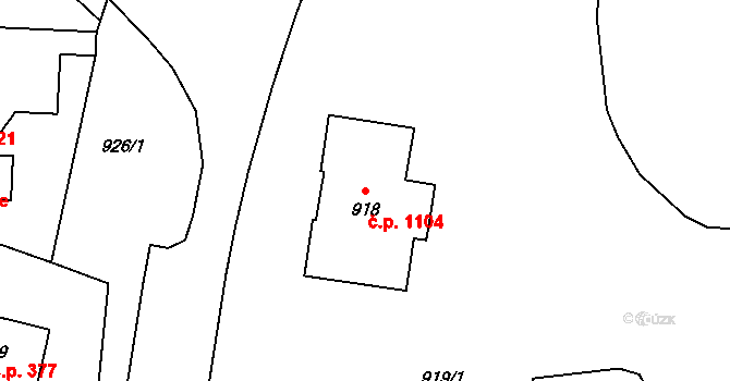 Kopřivnice 1104 na parcele st. 918 v KÚ Kopřivnice, Katastrální mapa