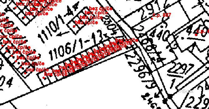 Kamenický Šenov 43 na parcele st. 1106/11 v KÚ Kamenický Šenov, Katastrální mapa