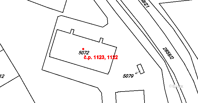 Chrudim IV 1122,1123, Chrudim na parcele st. 5072 v KÚ Chrudim, Katastrální mapa