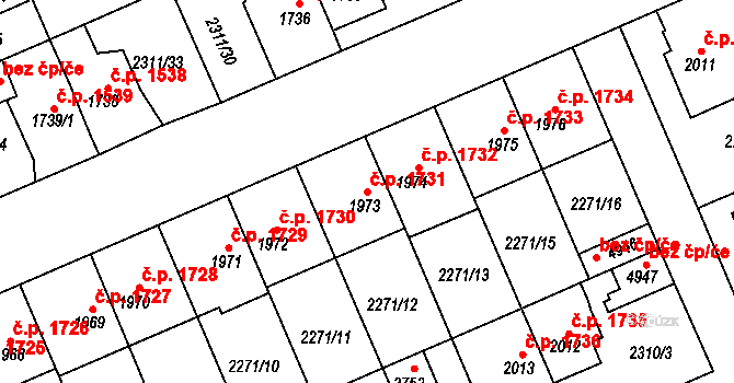 Dvůr Králové nad Labem 1731 na parcele st. 1973 v KÚ Dvůr Králové nad Labem, Katastrální mapa