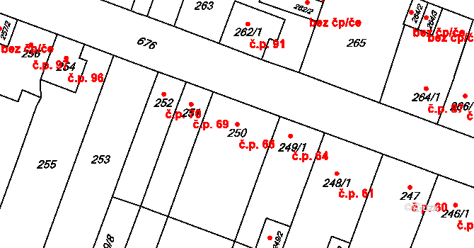 Bukovec 66, Plzeň na parcele st. 250 v KÚ Bukovec, Katastrální mapa