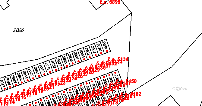 Kadaň 5133 na parcele st. 2030 v KÚ Kadaň, Katastrální mapa