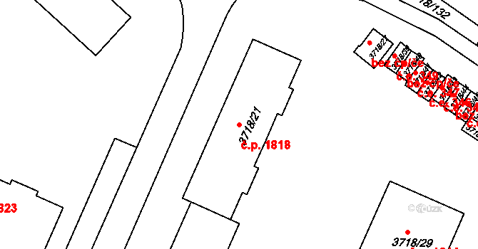 Předměstí 1818, Litoměřice na parcele st. 3718/21 v KÚ Litoměřice, Katastrální mapa