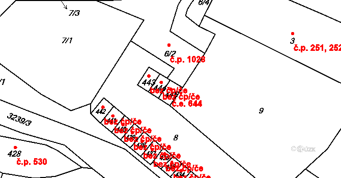 Vítkov 30703093 na parcele st. 445 v KÚ Vítkov, Katastrální mapa