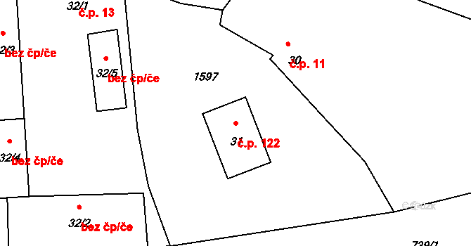 Lipenec 122, Lipno na parcele st. 31 v KÚ Lipenec, Katastrální mapa