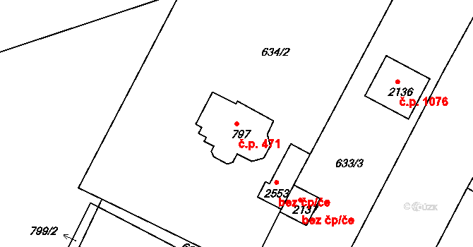 Vodňany II 471, Vodňany na parcele st. 797 v KÚ Vodňany, Katastrální mapa