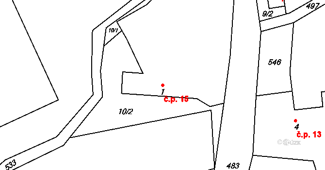 Lešovice 15, Nečtiny na parcele st. 1 v KÚ Lešovice, Katastrální mapa