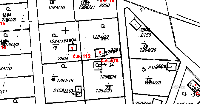 Úšovice 578, Mariánské Lázně na parcele st. 2261 v KÚ Úšovice, Katastrální mapa