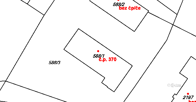Šumperk 370 na parcele st. 588/1 v KÚ Šumperk, Katastrální mapa