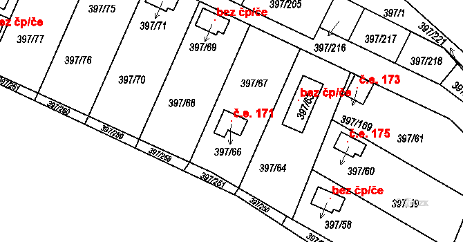 Mikulovice 171, Klášterec nad Ohří na parcele st. 397/66 v KÚ Mikulovice u Vernéřova, Katastrální mapa