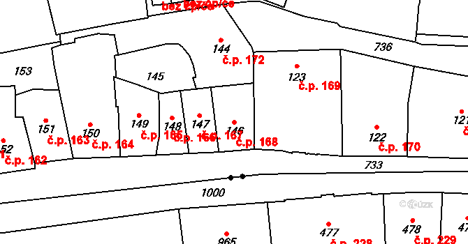 Hradčany 168, Praha na parcele st. 146 v KÚ Hradčany, Katastrální mapa