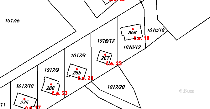 Čistá v Krkonoších 22, Černý Důl na parcele st. 267 v KÚ Čistá v Krkonoších, Katastrální mapa