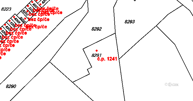 Vsetín 1241 na parcele st. 8291 v KÚ Vsetín, Katastrální mapa