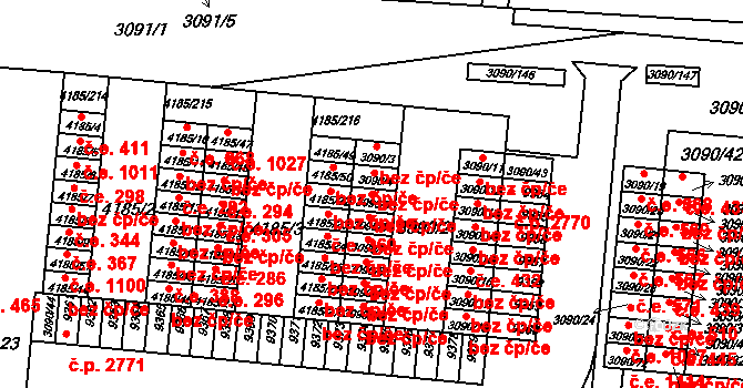 Brno 39501094 na parcele st. 3090/5 v KÚ Líšeň, Katastrální mapa