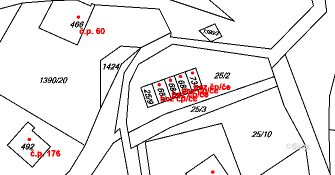 Zděchov 39547094 na parcele st. 684 v KÚ Zděchov, Katastrální mapa